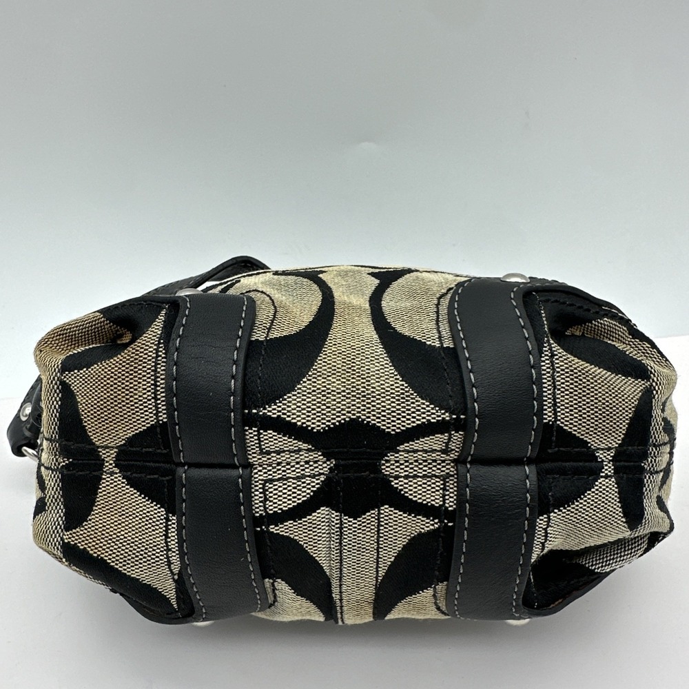 Y2K Coach Mini Carly Black Signature Jacquard Leather… - Gem